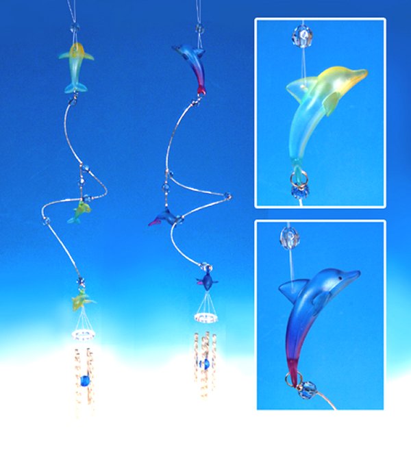 DOLT3961 Acrylic Dolphin Chime 2 asst